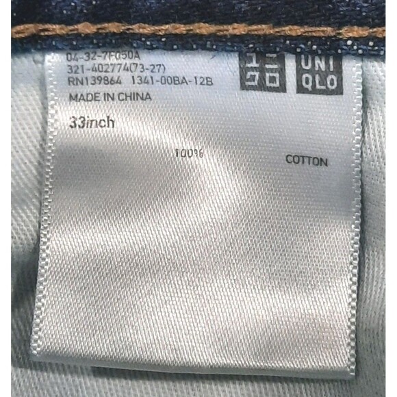 Uniqlo U Wide Fit Tapered Denim Blue Jeans Mens Size 33 X 28 XLNT - Picture 5 of 5
